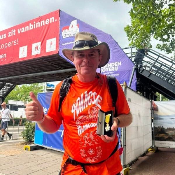 Eleven medals and no blisters. Nigel walks Nijmegen for the air ambulance again, photograph 2