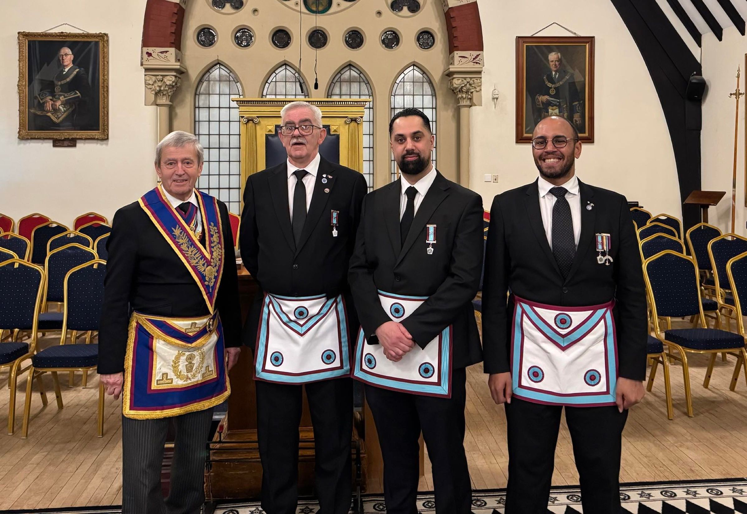 Surrey Mark brethren after an advancement